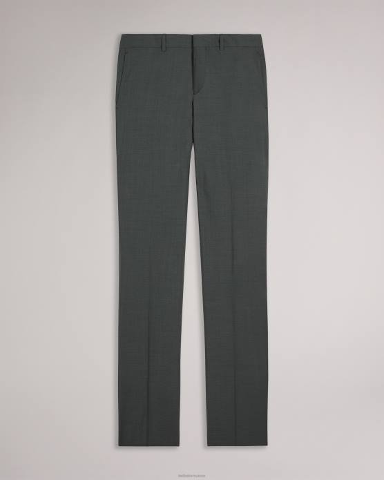 Ted Baker Hommes 60VD1388 vêtements pantalon de costume en peau de requin en pure laine riche kaki