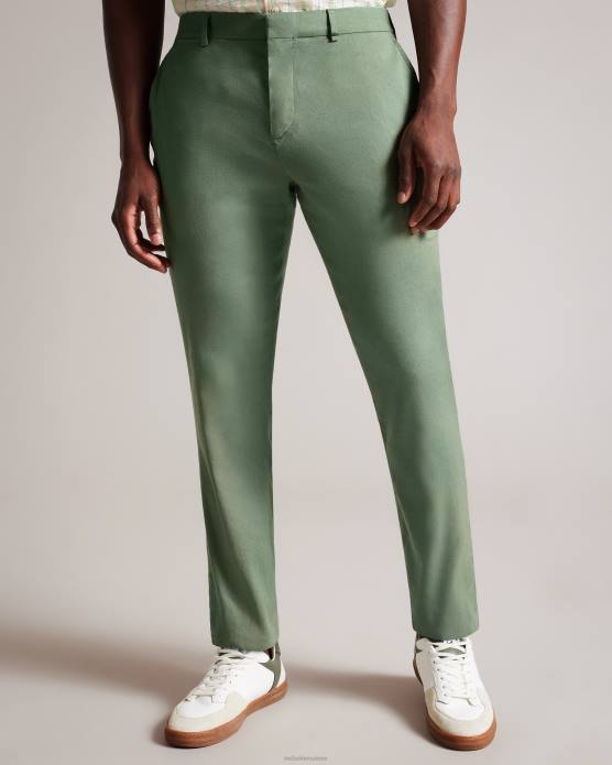 Ted Baker Hommes 60VD1390 vêtements pantalon élastique en lin mélangé Kimmel vert clair