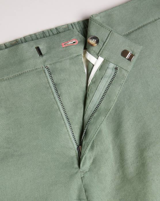 Ted Baker Hommes 60VD1390 vêtements pantalon élastique en lin mélangé Kimmel vert clair