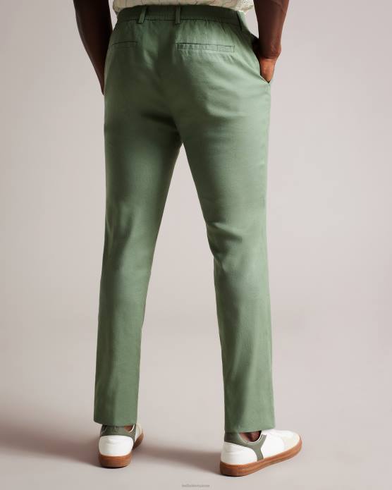 Ted Baker Hommes 60VD1390 vêtements pantalon élastique en lin mélangé Kimmel vert clair