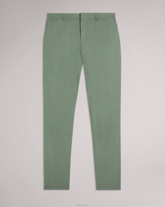 Ted Baker Hommes 60VD1390 vêtements pantalon élastique en lin mélangé Kimmel vert clair