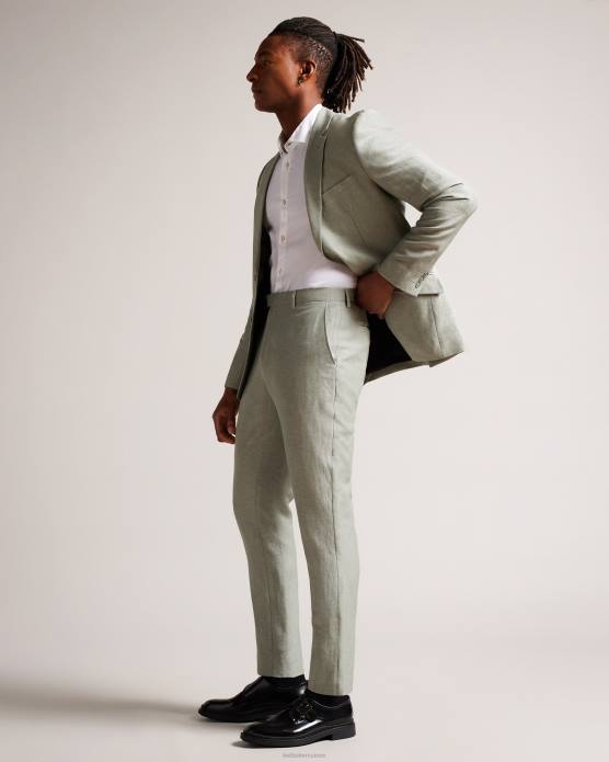 Ted Baker Hommes 60VD1392 vêtements pantalon slim fit en laine et lin lancet vert clair