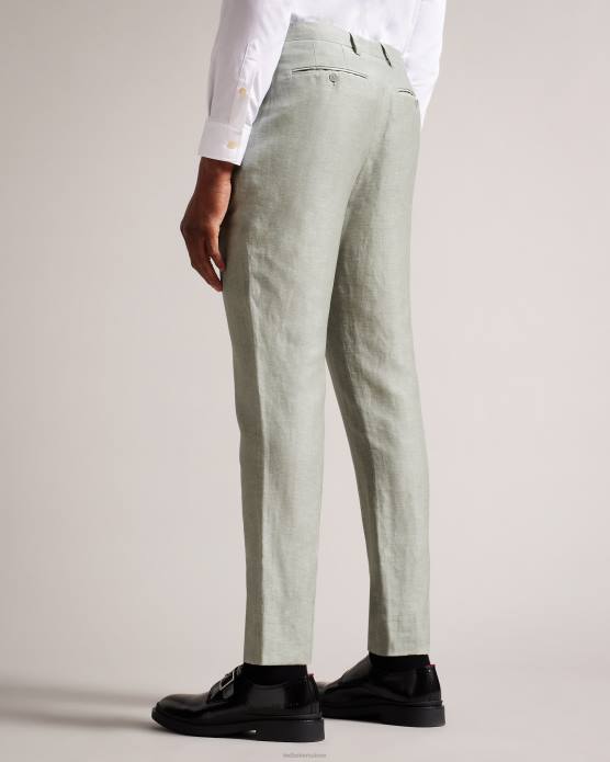 Ted Baker Hommes 60VD1392 vêtements pantalon slim fit en laine et lin lancet vert clair