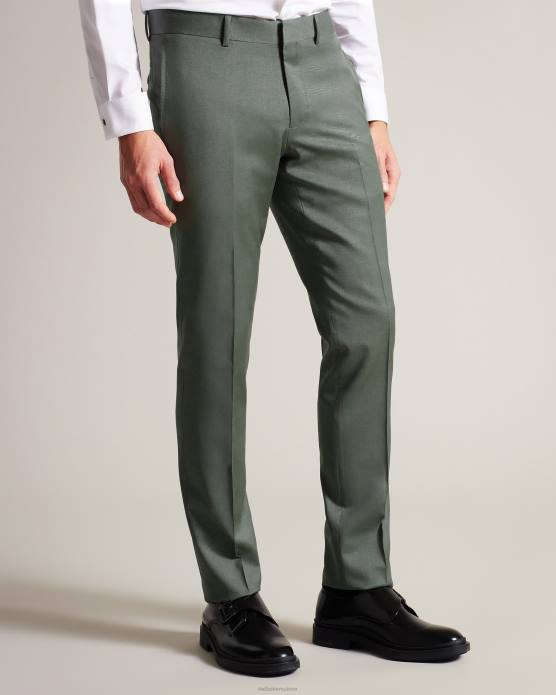 Ted Baker Hommes 60VD1417 vêtements pantalon de costume en pure laine à revers vert