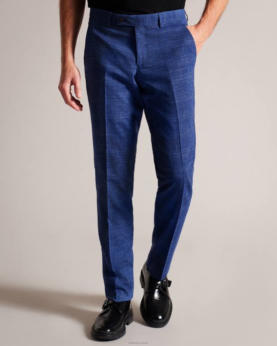 Ted Baker Hommes 60VD1423 vêtements audent pantalon de costume à carreaux en laine et lin marine