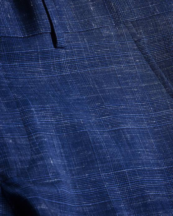 Ted Baker Hommes 60VD1423 vêtements audent pantalon de costume à carreaux en laine et lin marine