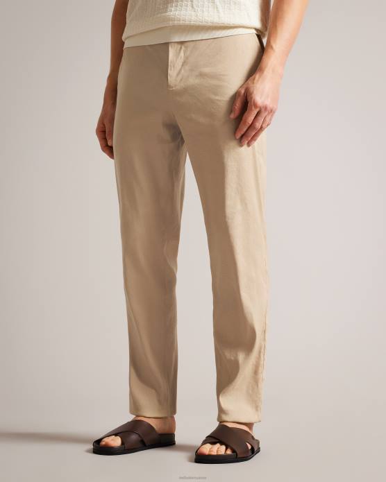 Ted Baker Hommes 60VD1443 vêtements pantalon élastique en lin mélangé Kimmel pierre