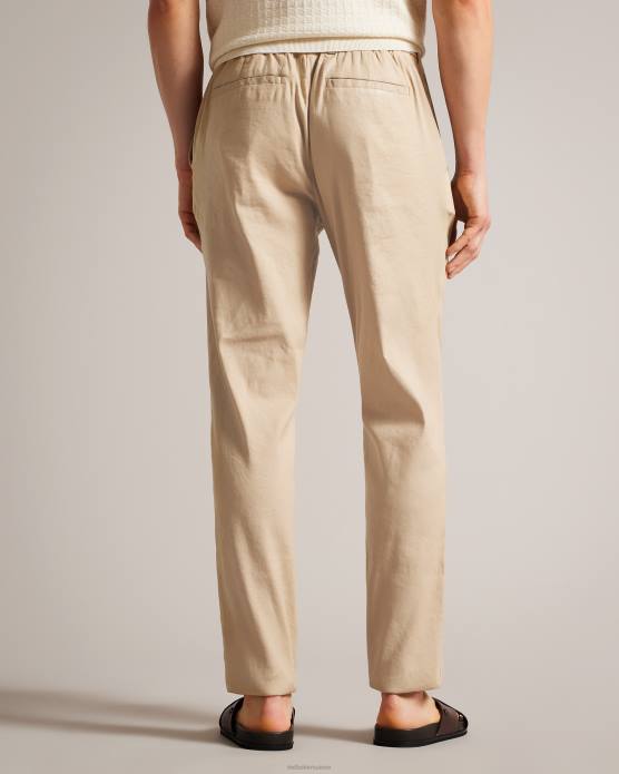 Ted Baker Hommes 60VD1443 vêtements pantalon élastique en lin mélangé Kimmel pierre