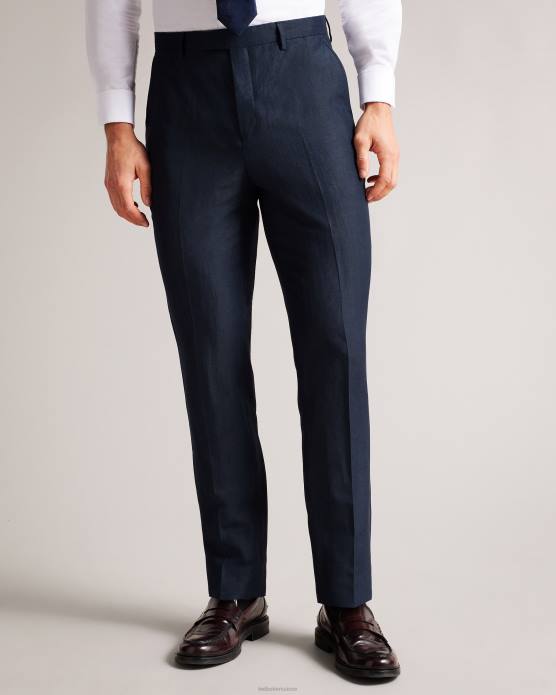 Ted Baker Hommes 60VD1469 vêtements pantalon slim fit en laine et lin lancet marine