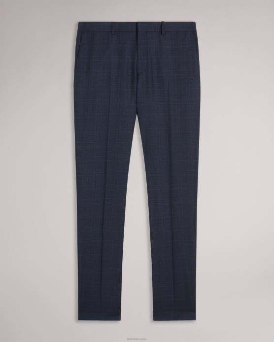Ted Baker Hommes 60VD1474 vêtements pantalon de costume à carreaux en pure laine Cromts marine