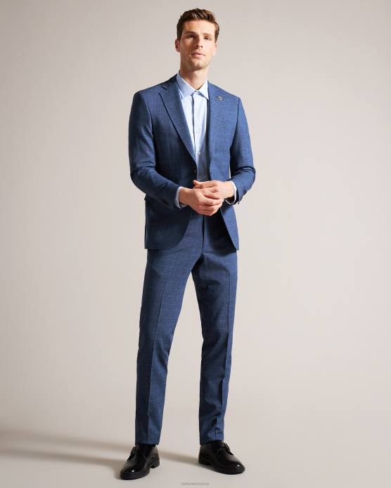 Ted Baker Hommes 60VD1594 vêtements pantalon de costume à carreaux bleu marine drydent marine