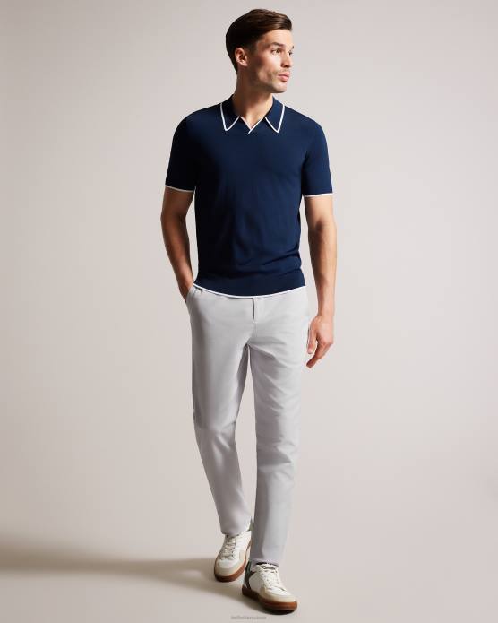 Ted Baker Hommes 60VD1382 vêtements Lenard Irvine - Pantalon chino élégant coupe slim gris clair