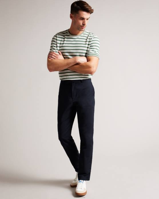 Ted Baker Hommes 60VD1383 vêtements Lenard Irvine - Pantalon chino élégant coupe slim marine