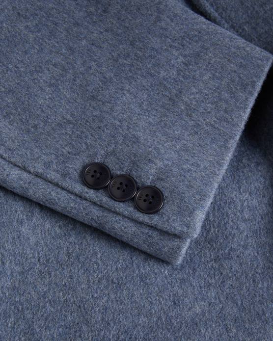 Ted Baker Hommes 60VD1285 vêtements pardessus croisé en pure laine Raydon bleu moyen