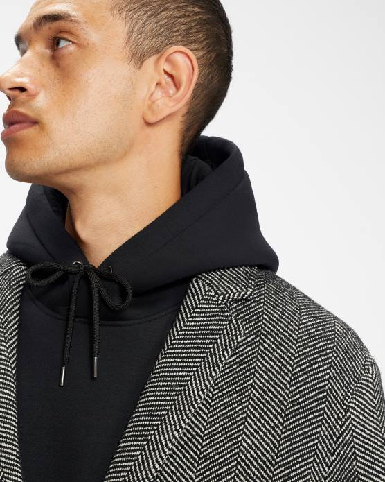 Ted Baker Hommes 60VD1674 vêtements pardessus tissé à chevrons Travers noir