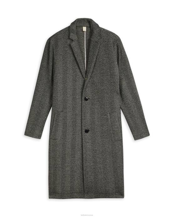 Ted Baker Hommes 60VD1674 vêtements pardessus tissé à chevrons Travers noir