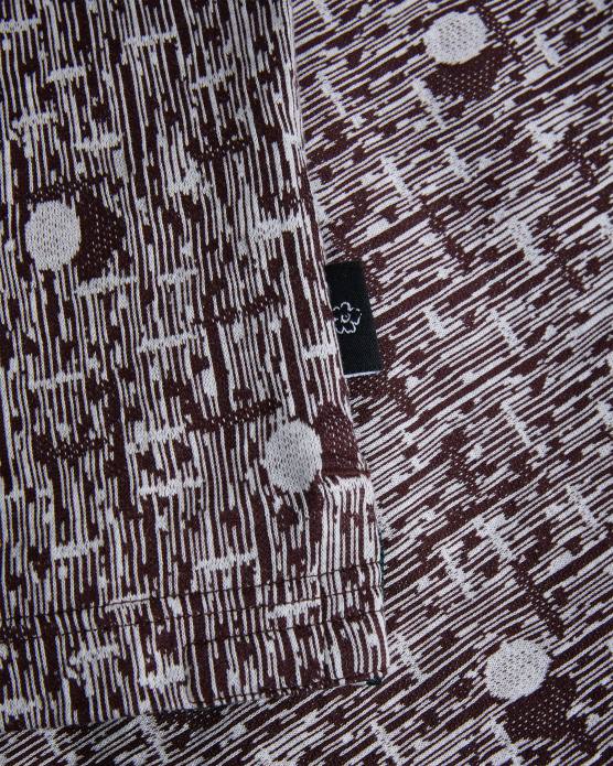 Ted Baker Hommes 60VD1239 vêtements polo en maille géométrique coreo bordeaux