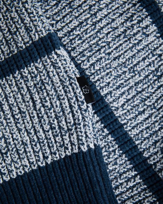 Ted Baker Hommes 60VD1288 vêtements angio - pull coupe classique à rayures texturées bleu