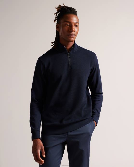 Ted Baker Hommes 60VD1292 vêtements sanot - pull à manches longues et col cheminée marine