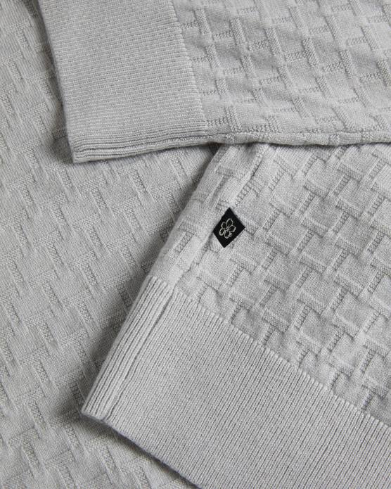 Ted Baker Hommes 60VD1490 vêtements Dartell - Pull à manches longues et col rond surpiqué gris clair