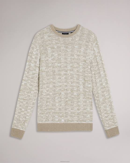 Ted Baker Hommes 60VD1518 vêtements kriskro - pull texturé à manches longues blanc