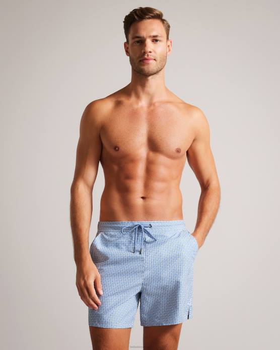 Ted Baker Hommes 60VD1315 vêtements popov - short de bain géométrique bleu foncé