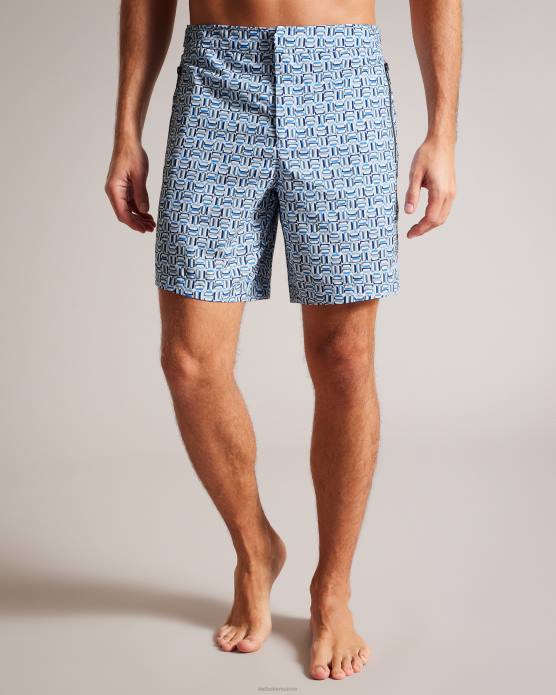 Ted Baker Hommes 60VD1418 vêtements short de bain géométrique crabbe bleu
