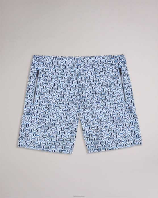 Ted Baker Hommes 60VD1418 vêtements short de bain géométrique crabbe bleu