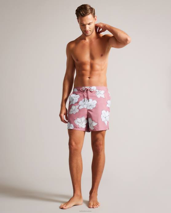 Ted Baker Hommes 60VD1425 vêtements Ampbell - short de bain à fleurs rose moyen