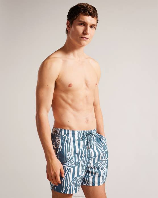Ted Baker Hommes 60VD1485 vêtements tourbé - short de bain à rayures papillons bleu moyen