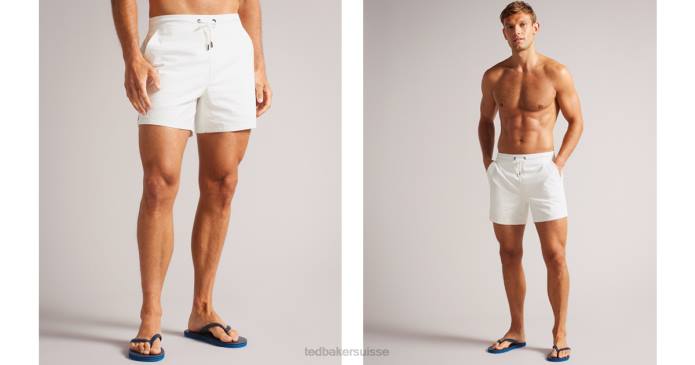 Ted Baker Hommes 60VD1510 vêtements short de bain texturé uni colne blanc