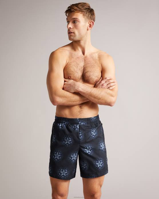 Ted Baker Hommes 60VD1546 vêtements short de bain imprimé circulaire Strandd noir