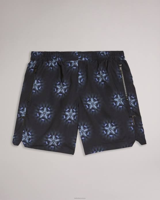Ted Baker Hommes 60VD1546 vêtements short de bain imprimé circulaire Strandd noir