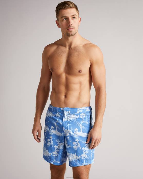 Ted Baker Hommes 60VD1665 vêtements short de bain imprimé holoway bleu