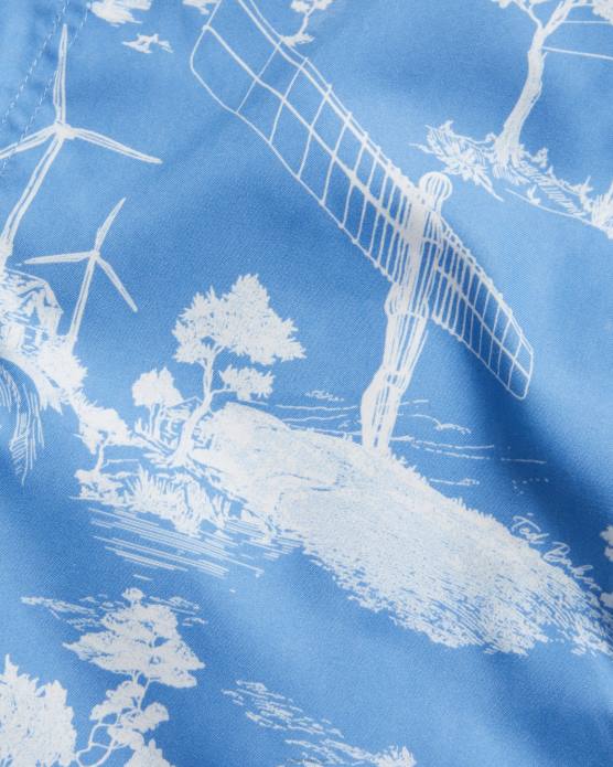 Ted Baker Hommes 60VD1665 vêtements short de bain imprimé holoway bleu