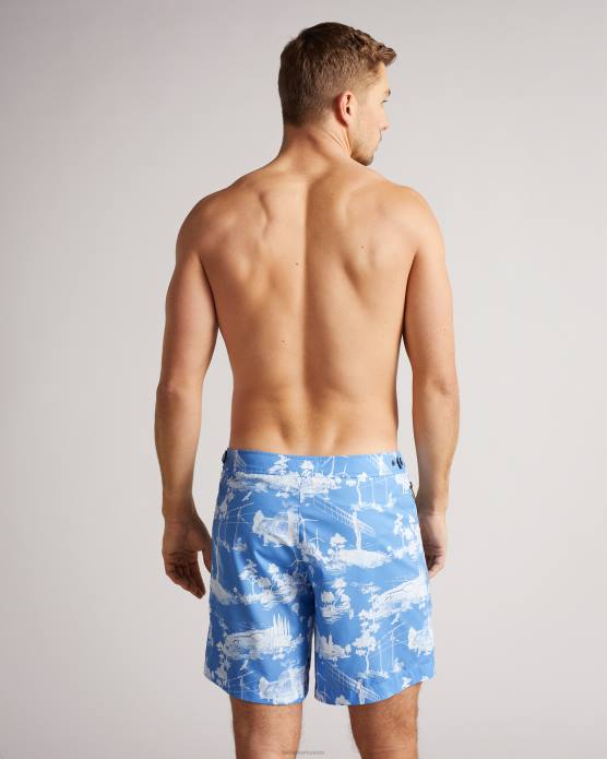 Ted Baker Hommes 60VD1665 vêtements short de bain imprimé holoway bleu
