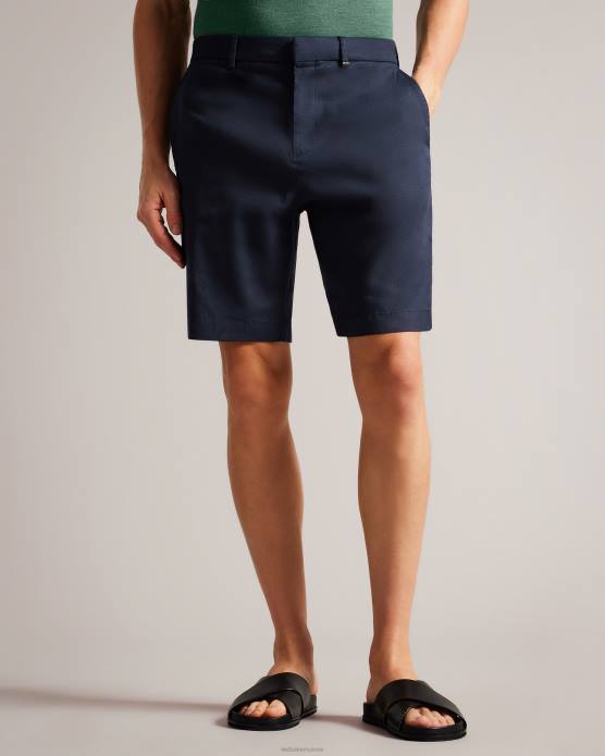 Ted Baker Hommes 60VD1307 vêtements short semi-élastiqué en cuir et lin mélangés marine