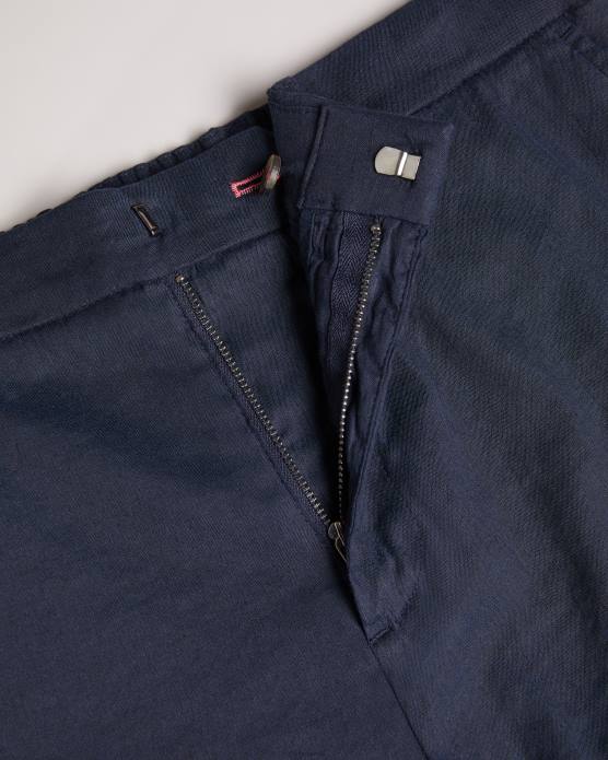 Ted Baker Hommes 60VD1307 vêtements short semi-élastiqué en cuir et lin mélangés marine