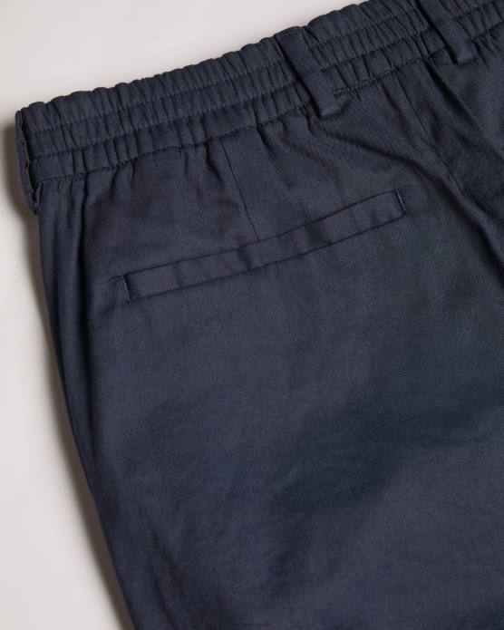 Ted Baker Hommes 60VD1307 vêtements short semi-élastiqué en cuir et lin mélangés marine