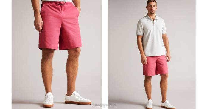 Ted Baker Hommes 60VD1320 vêtements mordon short en sergé à cordon de serrage rose