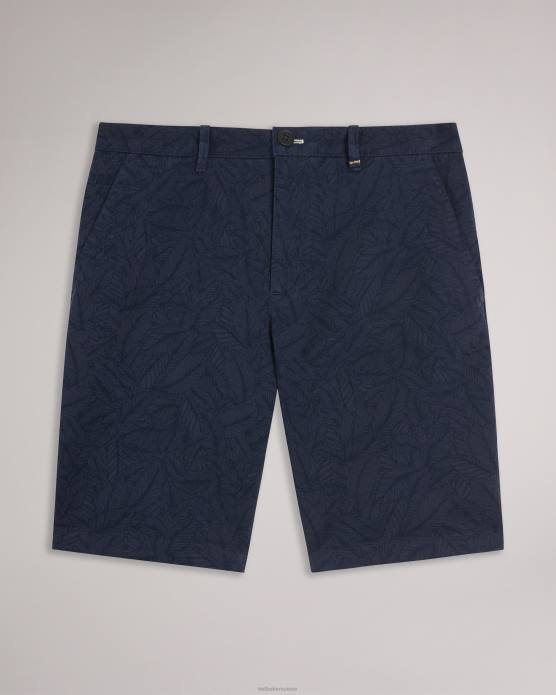 Ted Baker Hommes 60VD1507 vêtements short à imprimé feuilles marine