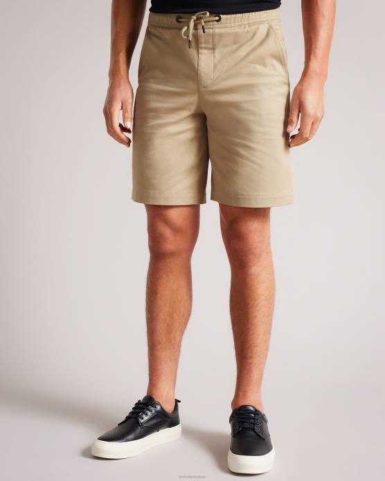 Ted Baker Hommes 60VD1590 vêtements mordon short en sergé à cordon de serrage naturel