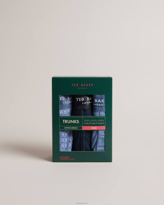 Ted Baker Hommes 60VD1506 vêtements Kais, lot de 3 boxers assortis assorti