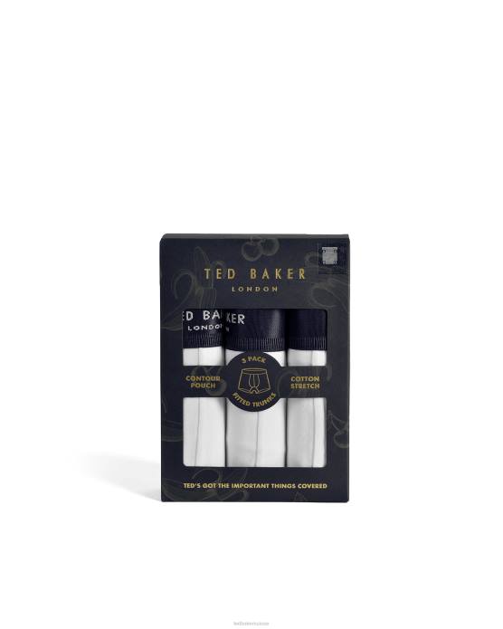 Ted Baker Hommes 60VD1586 vêtements mtrcyl, lot de 3 boxers solides blanc
