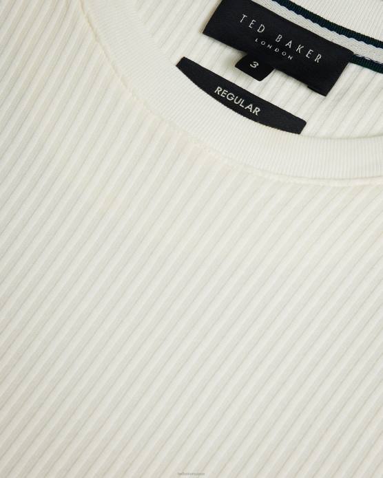 Ted Baker Hommes 60VD1300 vêtements rakes - t-shirt coupe classique texturé blanc