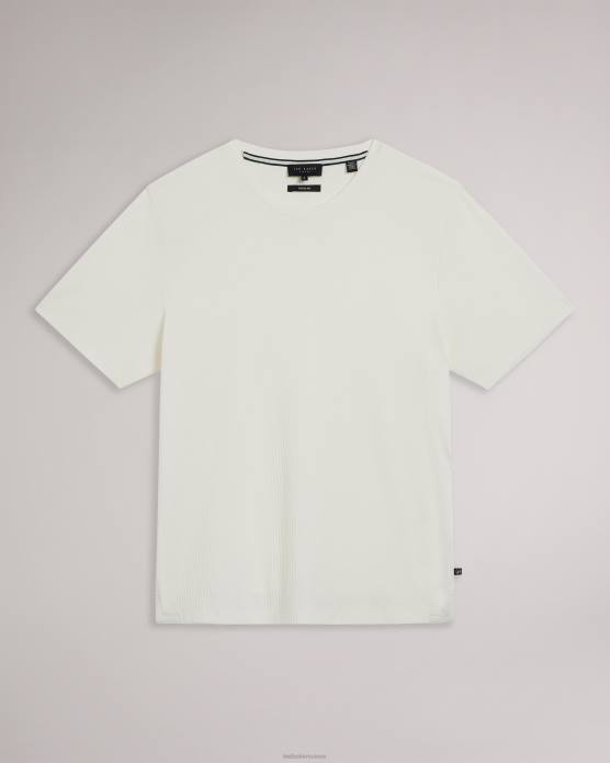Ted Baker Hommes 60VD1300 vêtements rakes - t-shirt coupe classique texturé blanc