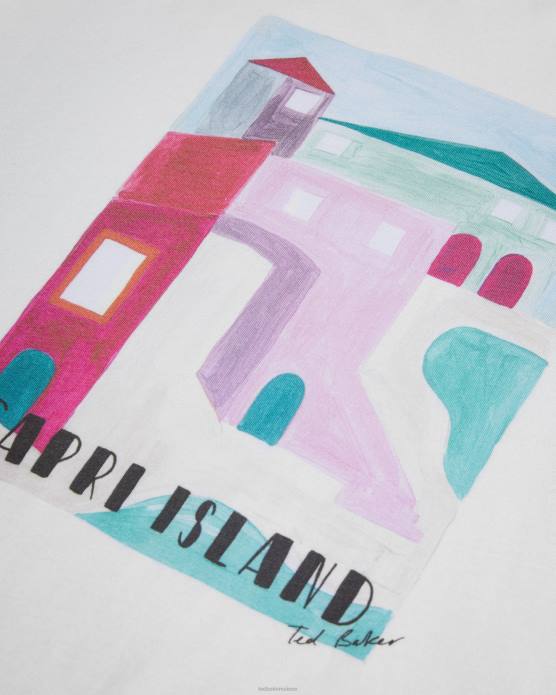 Ted Baker Hommes 60VD1312 vêtements Josep - t-shirt graphique à manches courtes blanc