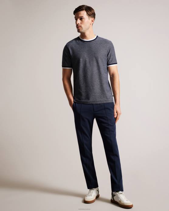 Ted Baker Hommes 60VD1324 vêtements Bowker - T-shirt texturé coupe classique marine