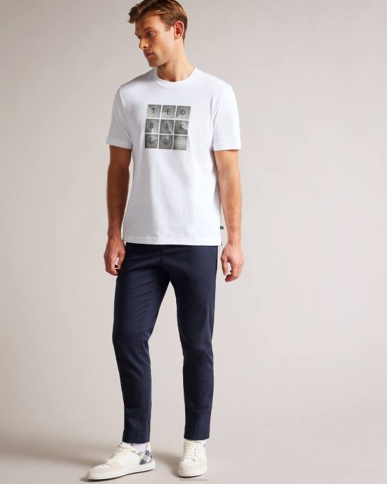 Ted Baker Hommes 60VD1523 vêtements farow - t-shirt griffé coupe classique à manches courtes blanc