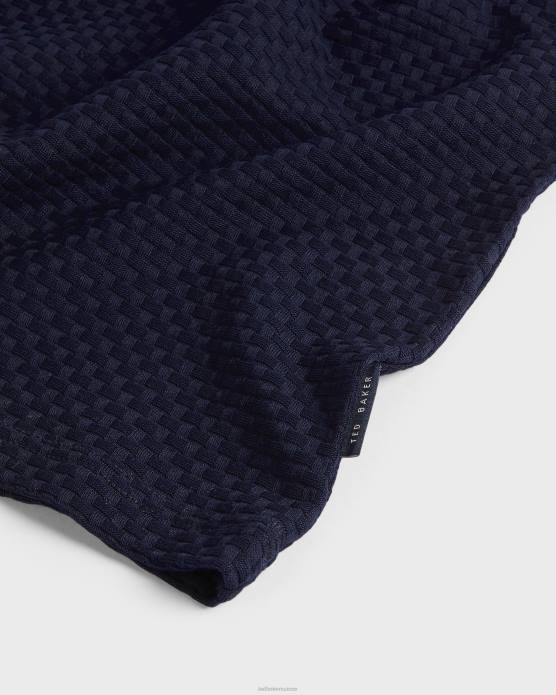 Ted Baker Hommes 60VD1574 vêtements t-shirt en coton texturé caramel marine